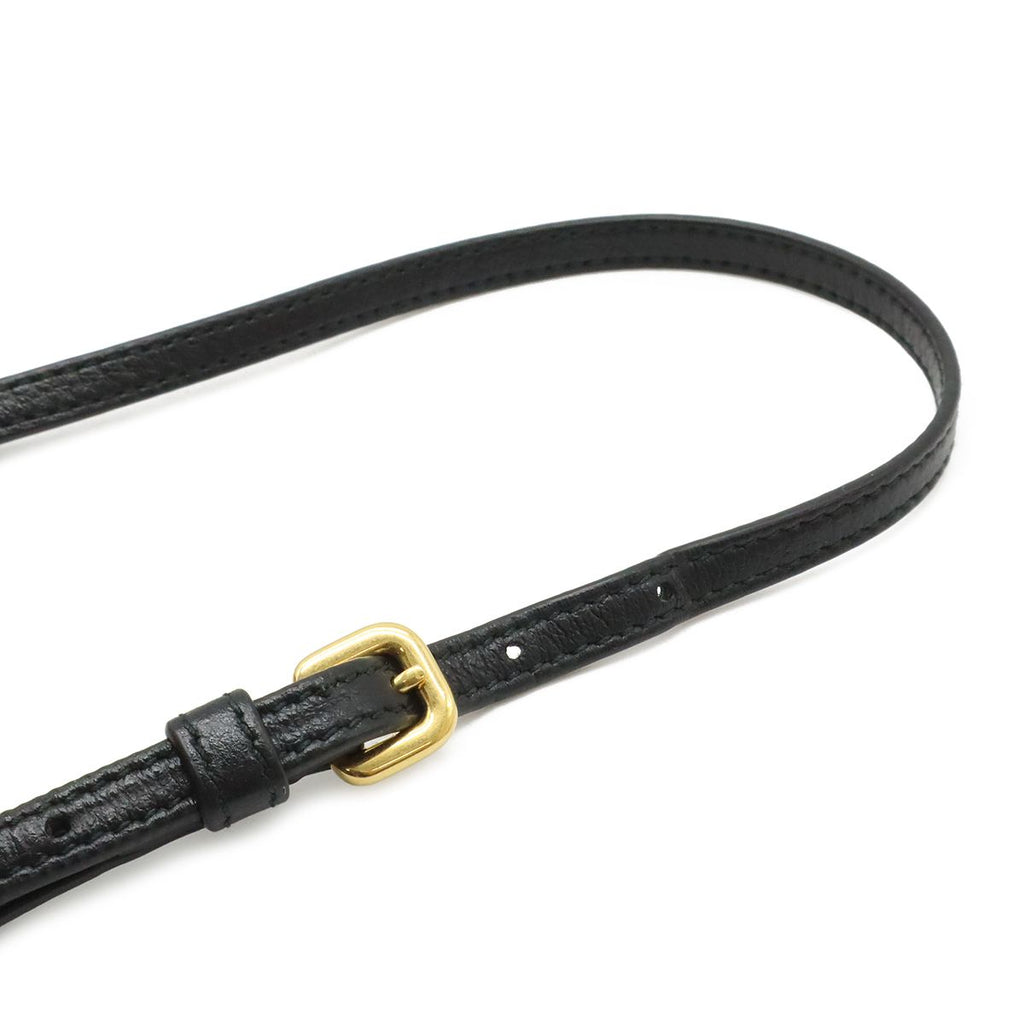 Prada Bucket Bag Drawstring 2-Way Leather Nero Black Gold — view 6