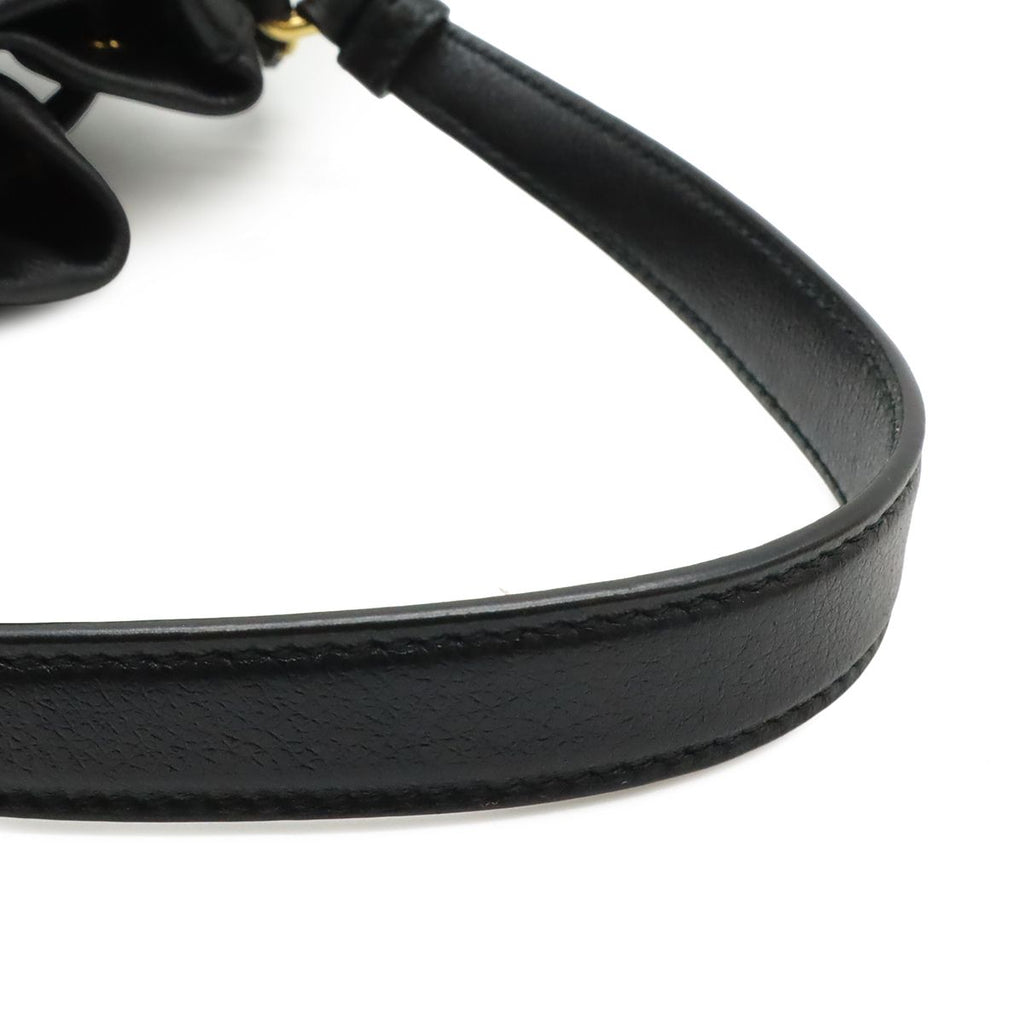 Prada Bucket Bag Drawstring 2-Way Leather Nero Black Gold — view 4