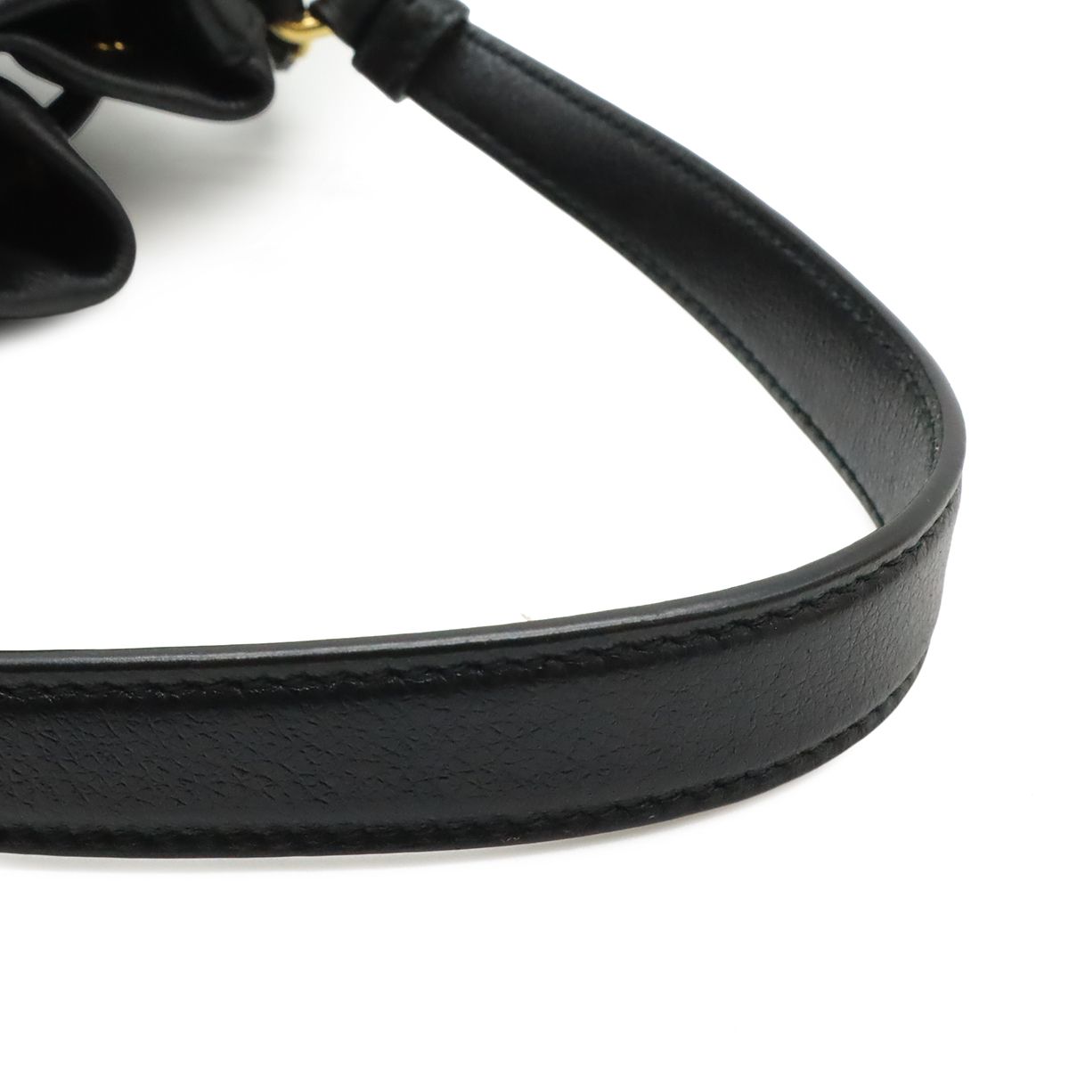 Prada Bucket Bag Drawstring 2-Way Leather Nero Black Gold — view 4