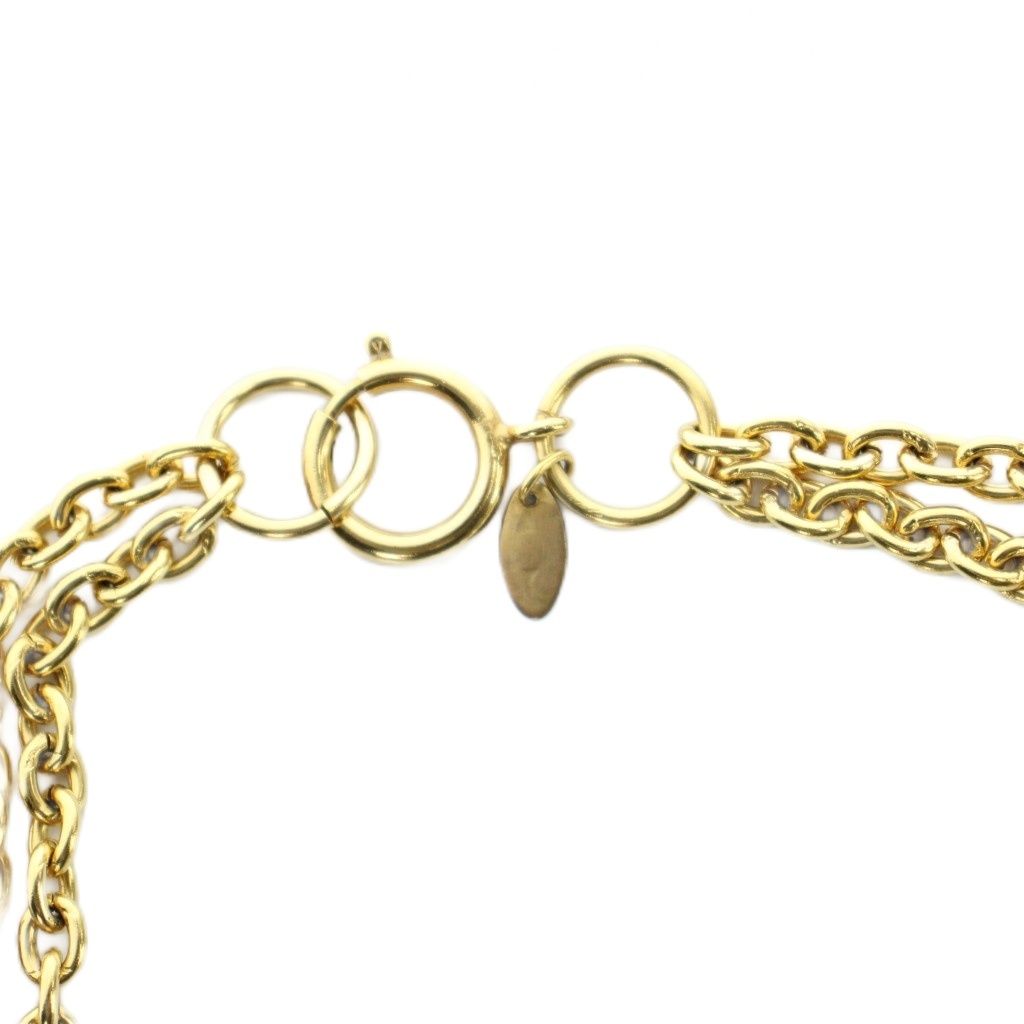 Chanel Long Necklace 2 Logo Pearl Gold — view 3