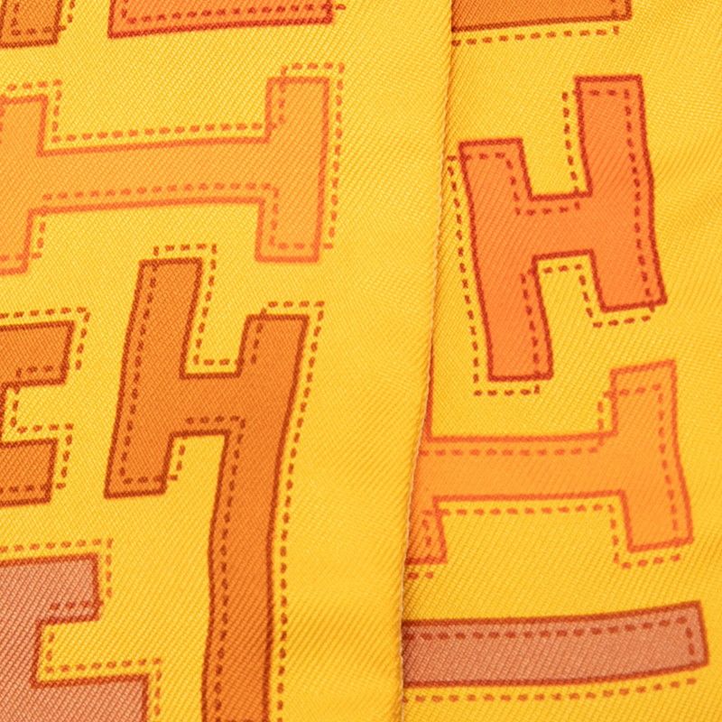Hermes Twilly Yellow Multicolor Silk Scarf — view 3