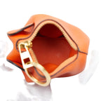 Loewe Elephant Motive Charm Key Holder Coin Purse Orange Leather Keychain — view 4