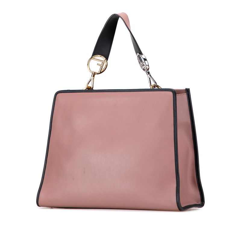 Fendi Run Away 2-Way Shoulder Bag Dusty Pink Black Leather — view 2