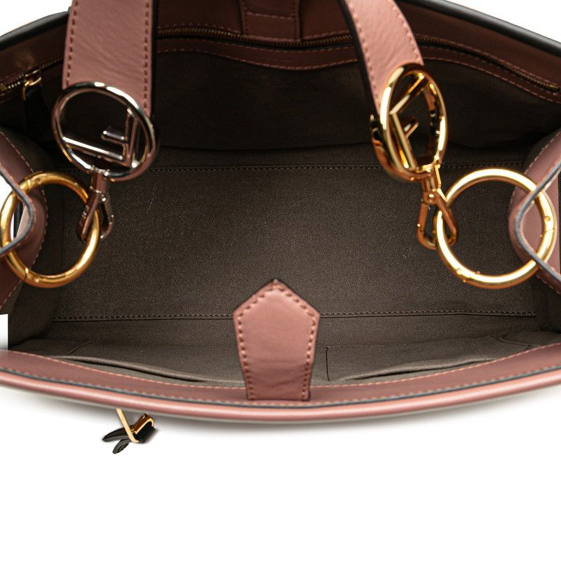 Fendi Run Away 2-Way Shoulder Bag Dusty Pink Black Leather — view 7