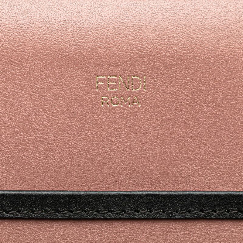 Fendi Run Away 2-Way Shoulder Bag Dusty Pink Black Leather — view 4
