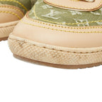 Louis Vuitton Monogram Sneakers 35.5 Beige Green Canvas Leather — view 6