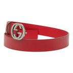 Gucci Interlocking Logo Belt Red Leather — view 2