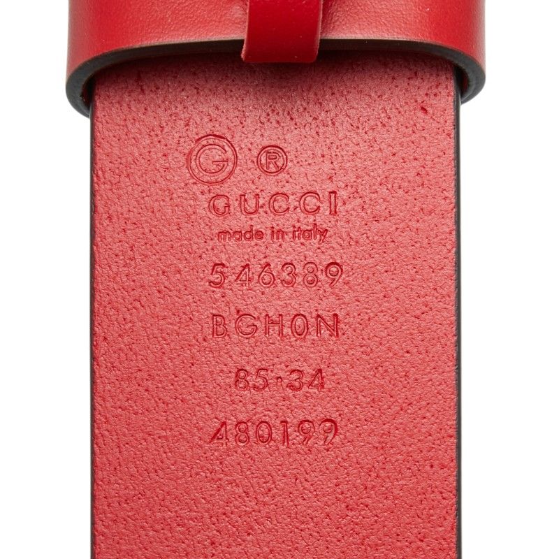 Gucci Interlocking Logo Belt Red Leather — view 5