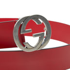 Gucci Interlocking Logo Belt Red Leather — view 4