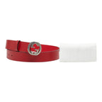 Gucci Interlocking Logo Belt Red Leather — view 6