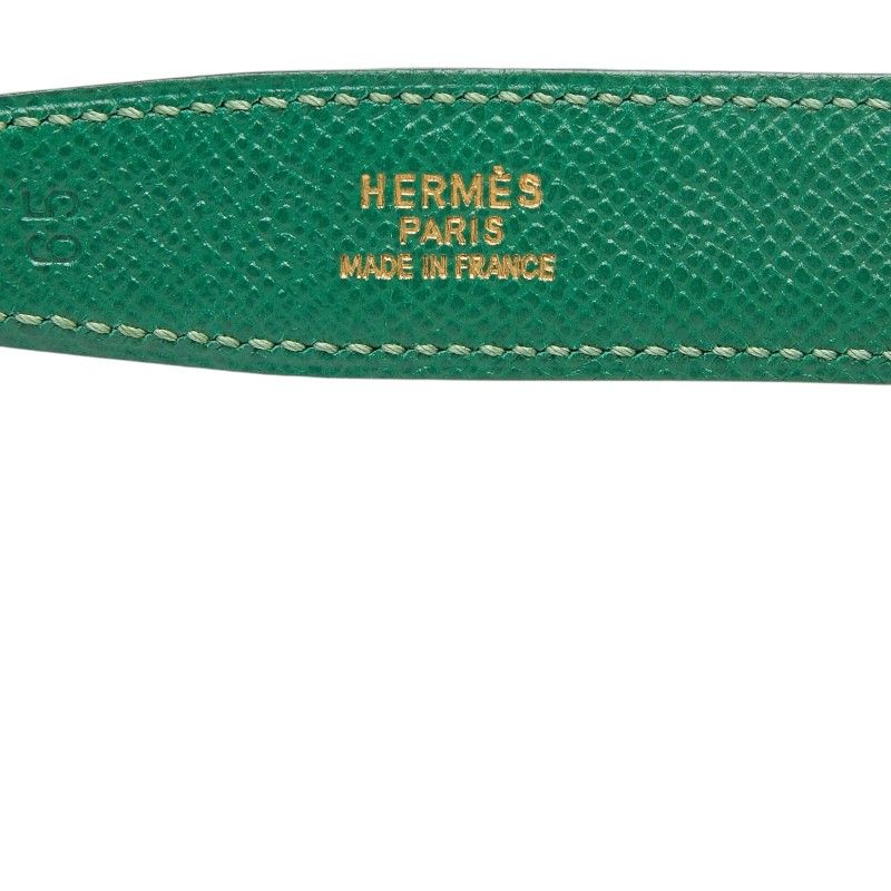 Hermes Constance Buckle Logo Reversible Belt 65 Red Green Gold Leather — view 5