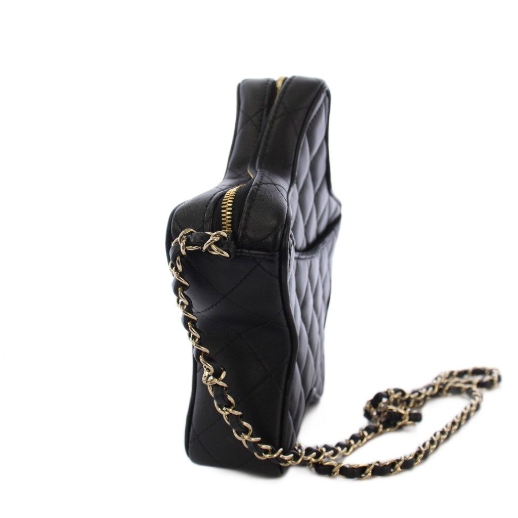 Chanel Cruise Collection Star Quilted Chain Shoulder Bag CC Logo Black KH — view 2