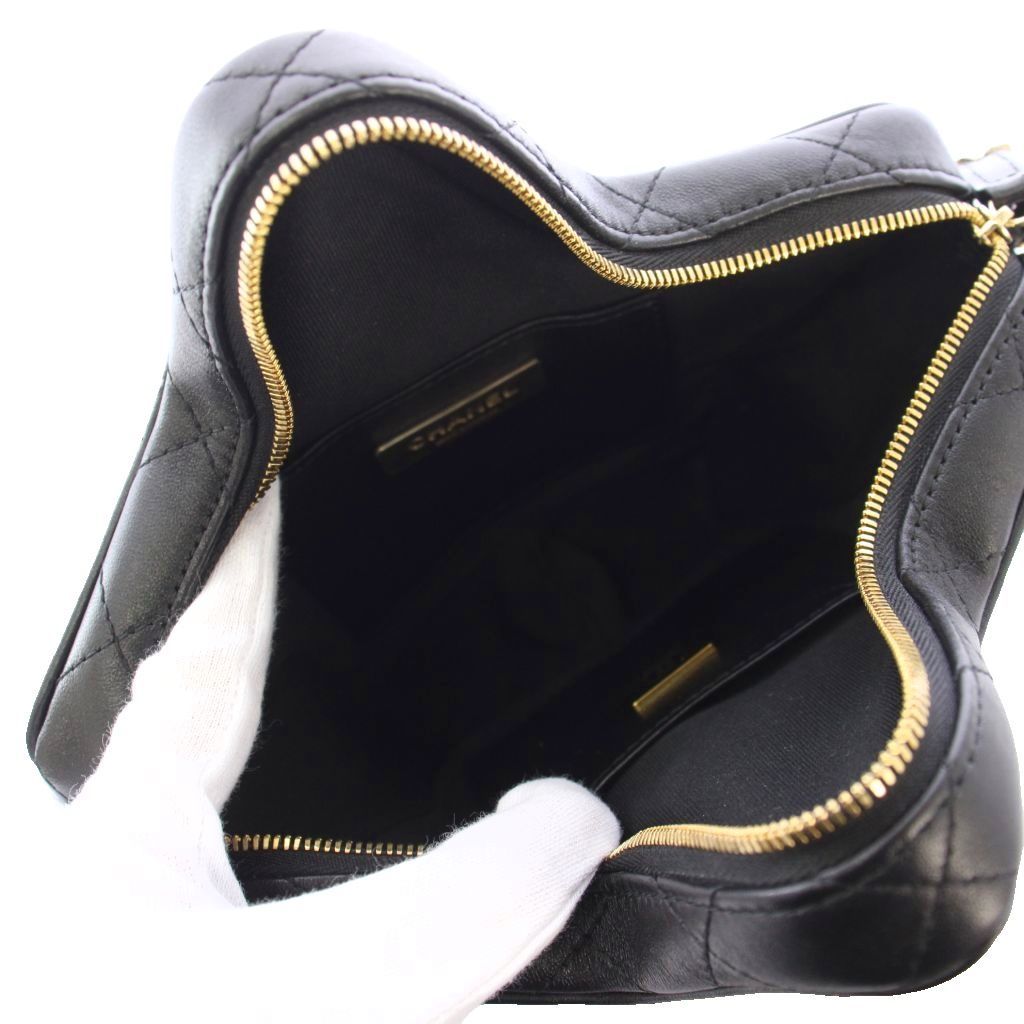 Chanel Cruise Collection Star Quilted Chain Shoulder Bag CC Logo Black KH — view 7
