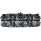 Chanel CC Logo Chain Shoulder Bag Tweed Pattern Bag Nylon Black White — view 5
