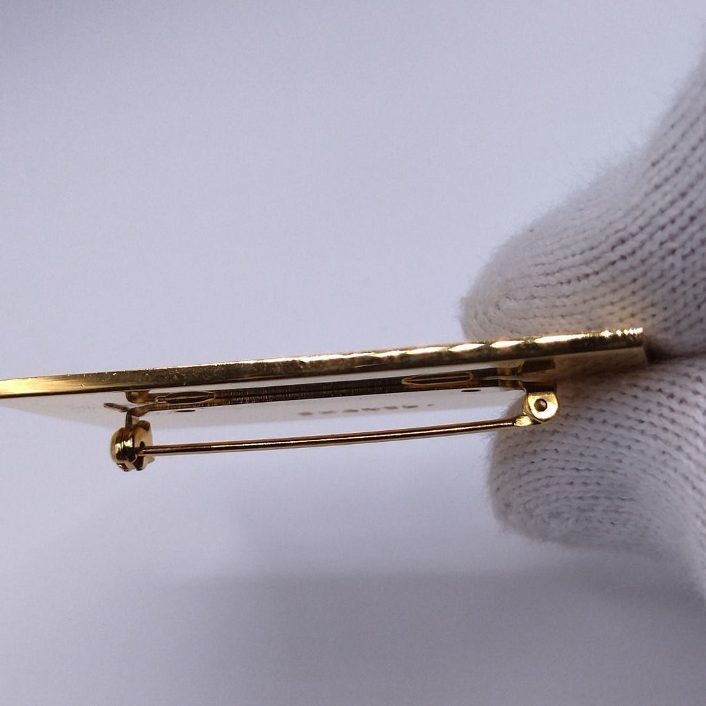 Chanel Logo Plate Square Vintage Gold Brooch — view 5