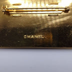 Chanel Logo Plate Square Vintage Gold Brooch — view 3