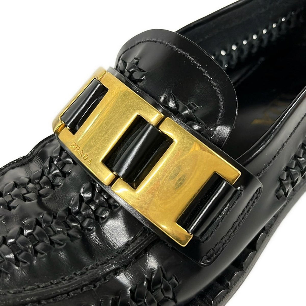 Prada Loafers 36.5 Black Moccasins Leather — view 9