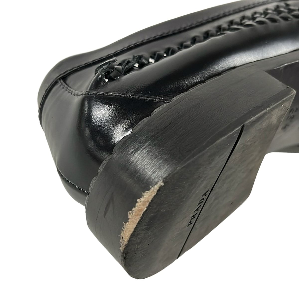 Prada Loafers 36.5 Black Moccasins Leather — view 7