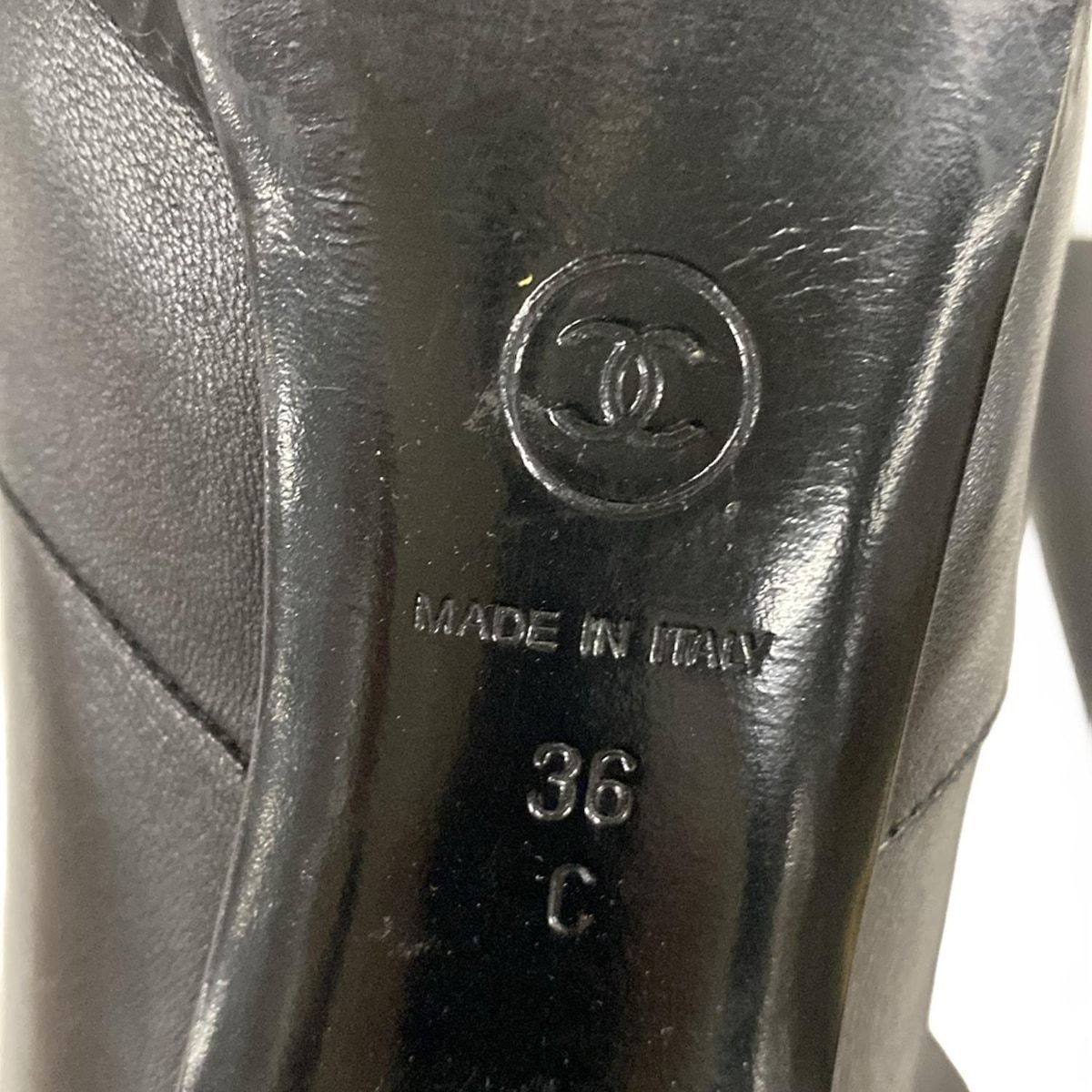 Chanel Boots 36 C Black CC Logo Lambskin — view 6