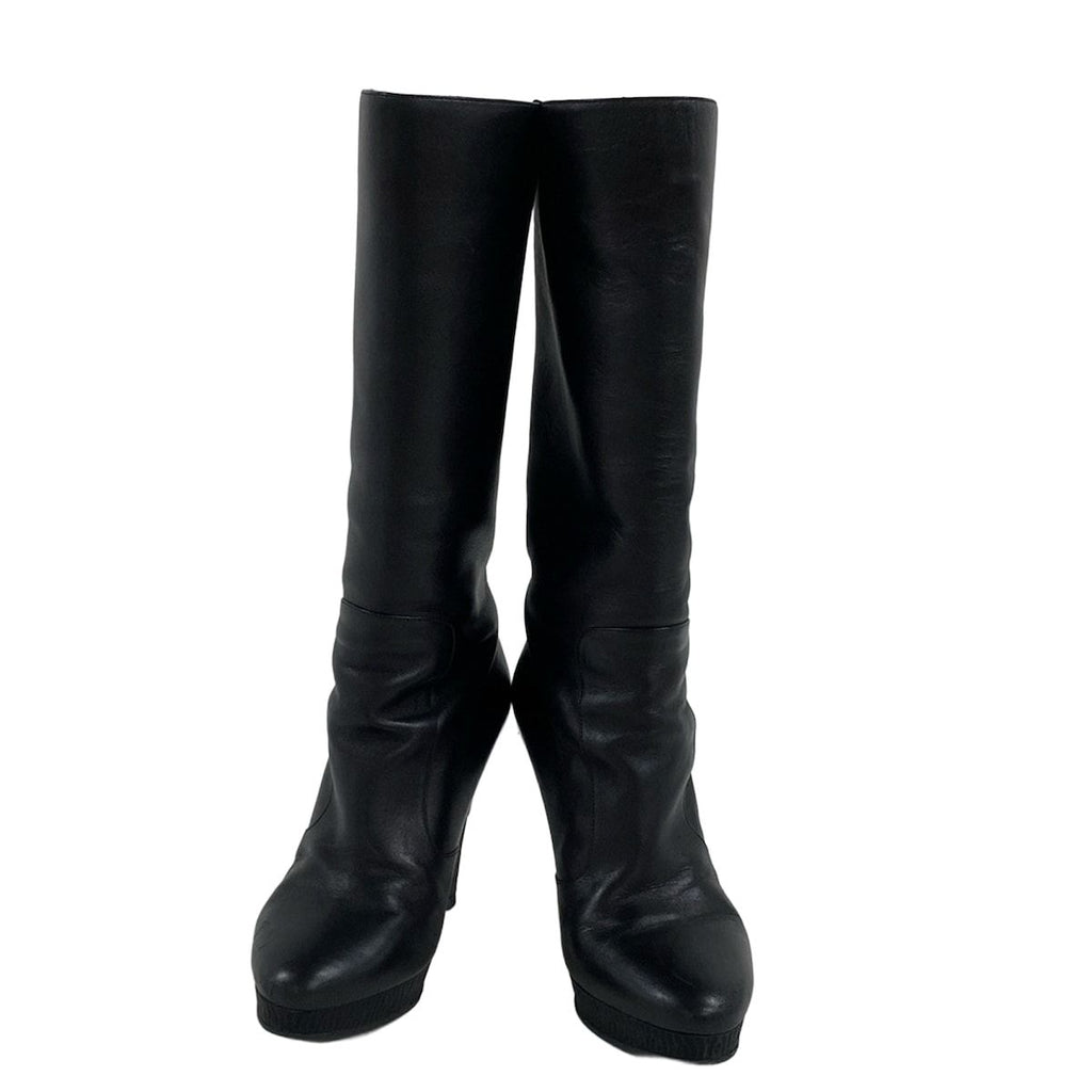 Chanel Boots 36 C Black CC Logo Lambskin — view 2