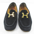 Hermes Loafer Gold 35.5 Black Suede — view 5