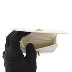 Celine Card Case with Flap Holder 16 Seeds Calf Leather White — view 5