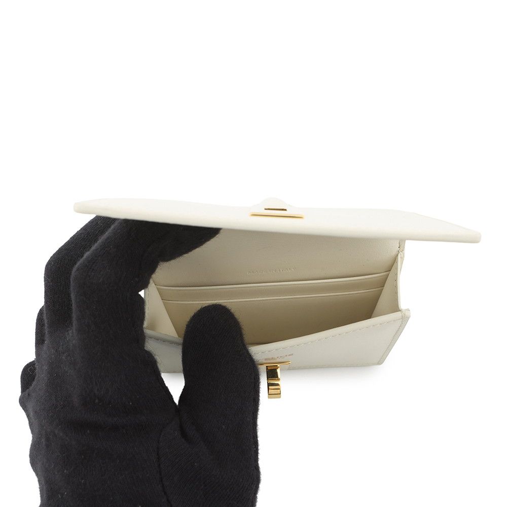 Celine Card Case with Flap Holder 16 Seeds Calf Leather White — view 5