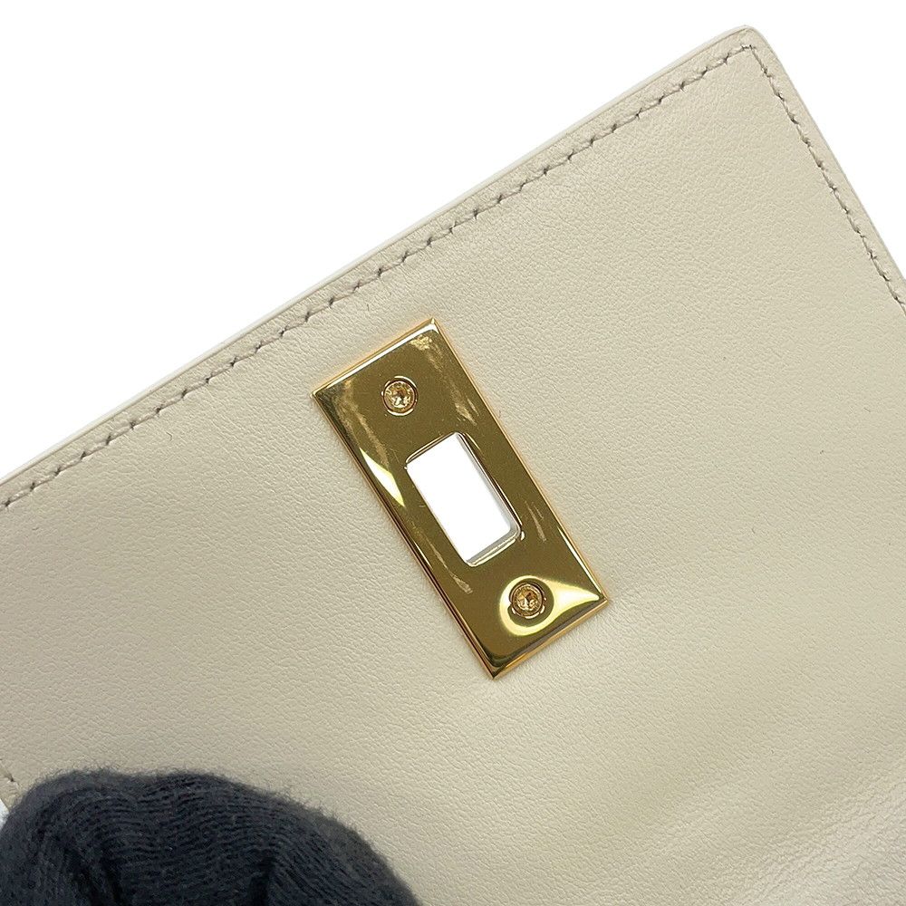 Celine Card Case with Flap Holder 16 Seeds Calf Leather White — view 6