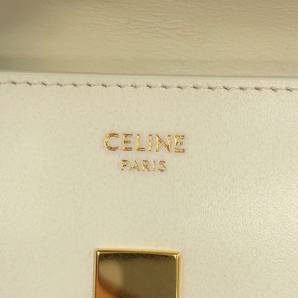 Celine Card Case with Flap Holder 16 Seeds Calf Leather White — view 7