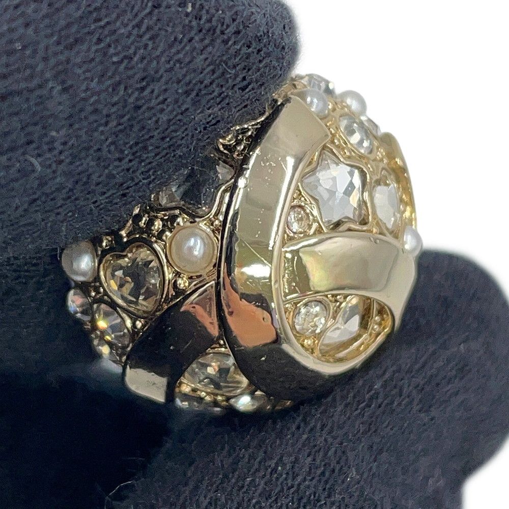 Chanel Earrings CC Logo Round Rhinestone Faux Pearl — view 6