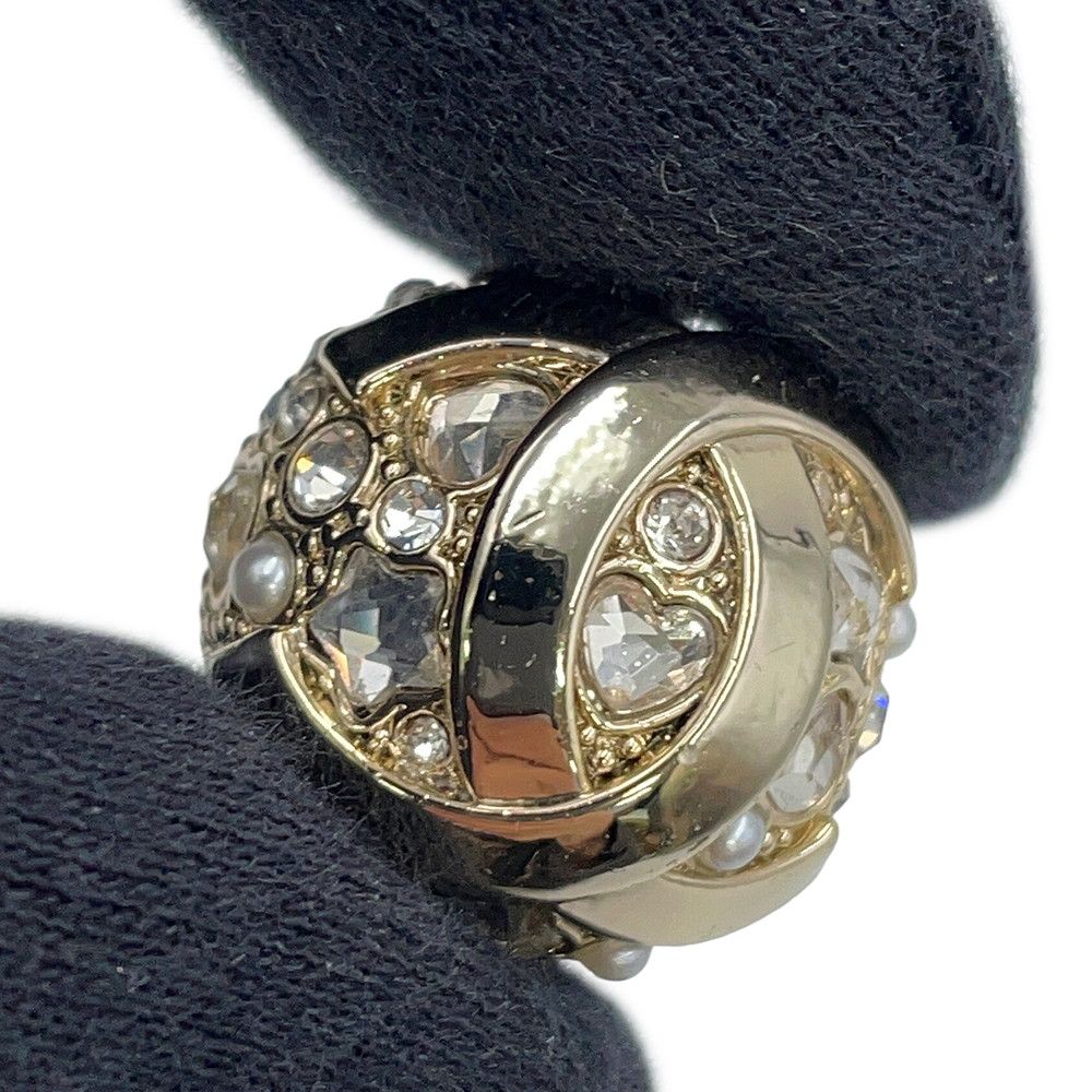 Chanel Earrings CC Logo Round Rhinestone Faux Pearl — view 7