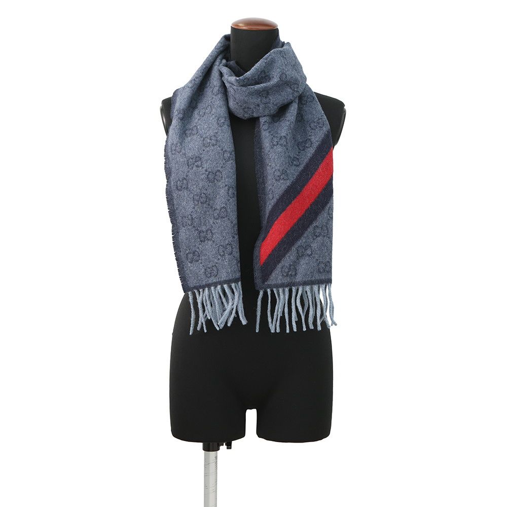 Gucci Scarf Webbing Scarves Blue — view 3