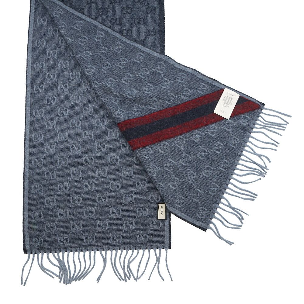 Gucci Scarf Webbing Scarves Blue — view 2