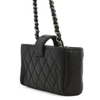 Chanel Foncase Quilted 2.55 Mini Chain Pochette Lucky Charm Calf Leather Black — view 2