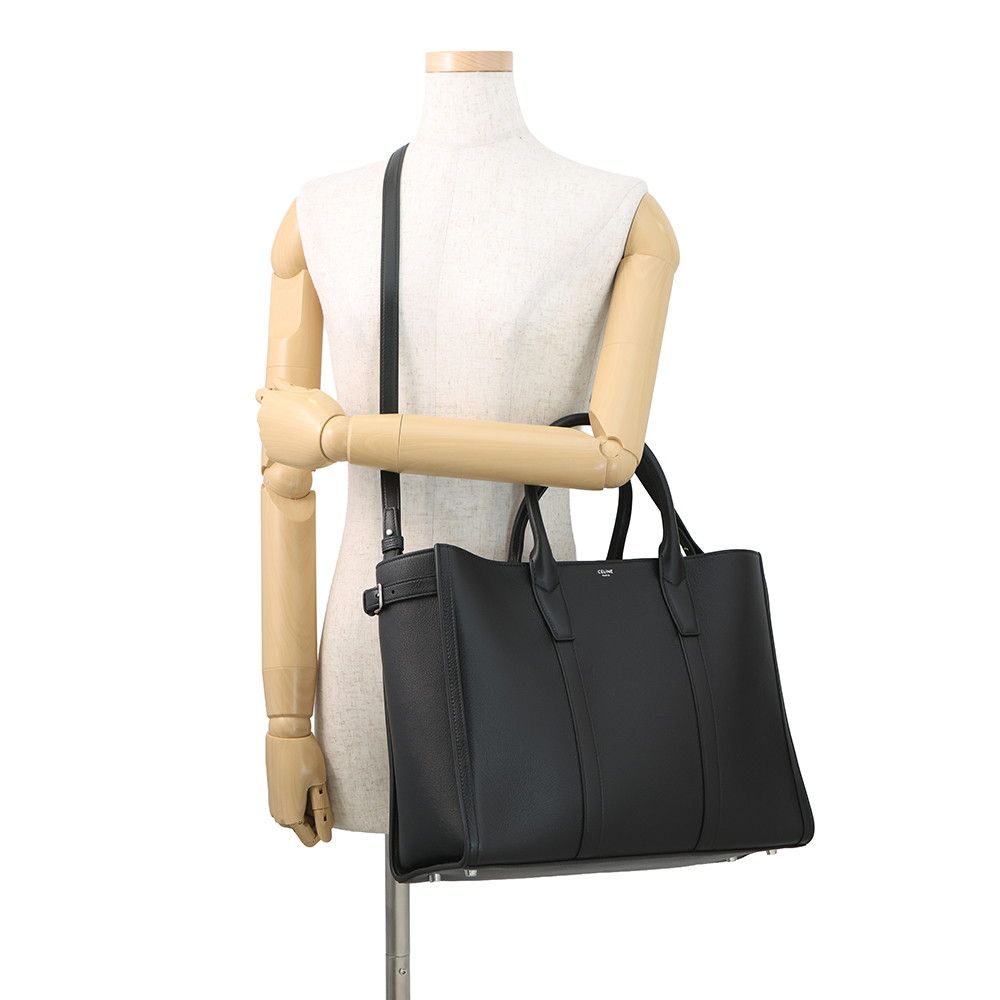 Celine Tote Cabas Marake Sapurkaf Leather Black 2-Way — view 5