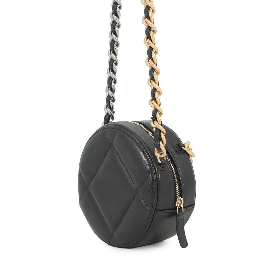 Chanel Chain Shoulder Bag 19 Quilted CC Logo Lambskin Black — view 2
