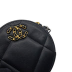 Chanel Chain Shoulder Bag 19 Quilted CC Logo Lambskin Black — view 9