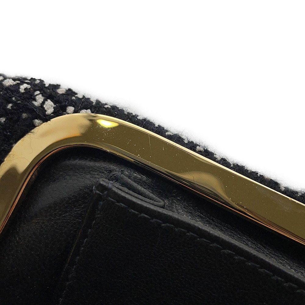 Chanel Clutch CC Logo Bijou Crystal Tweed Party Black — view 9
