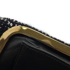 Chanel Clutch CC Logo Bijou Crystal Tweed Party Black — view 9