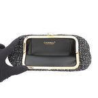 Chanel Clutch CC Logo Bijou Crystal Tweed Party Black — view 5