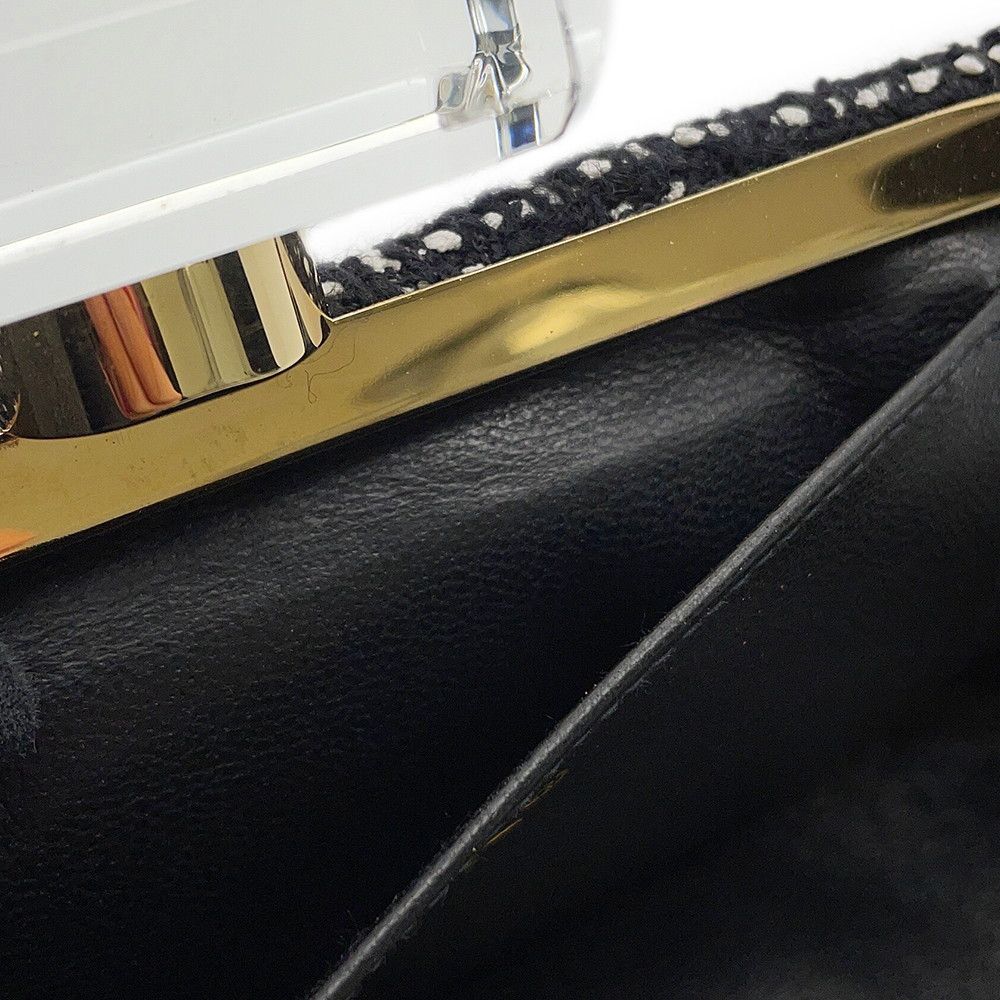 Chanel Clutch CC Logo Bijou Crystal Tweed Party Black — view 8