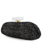 Chanel Clutch CC Logo Bijou Crystal Tweed Party Black — view 2