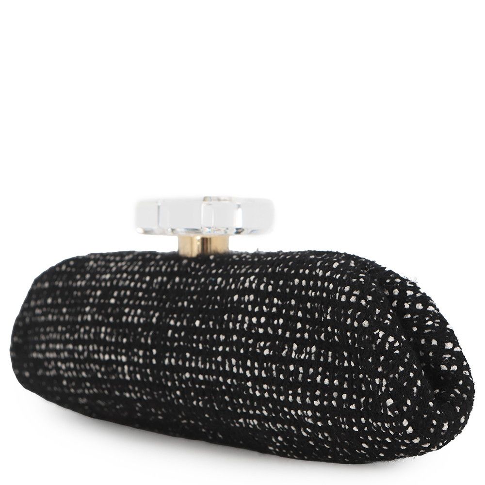 Chanel Clutch CC Logo Bijou Crystal Tweed Party Black — view 2