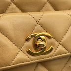 Chanel CC Logo Quilted Chain Lambskin Backpack — view 7