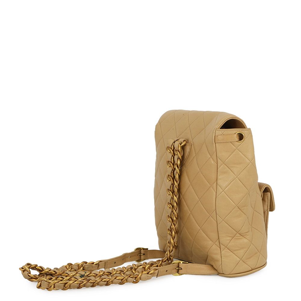 Chanel CC Logo Quilted Chain Lambskin Backpack — view 2
