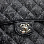 Chanel Chain Shoulder Bag Mini Quilted CC Logo Single Caviar Leather Black — view 6
