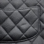 Chanel Chain Shoulder Bag Mini Quilted CC Logo Single Caviar Leather Black — view 7