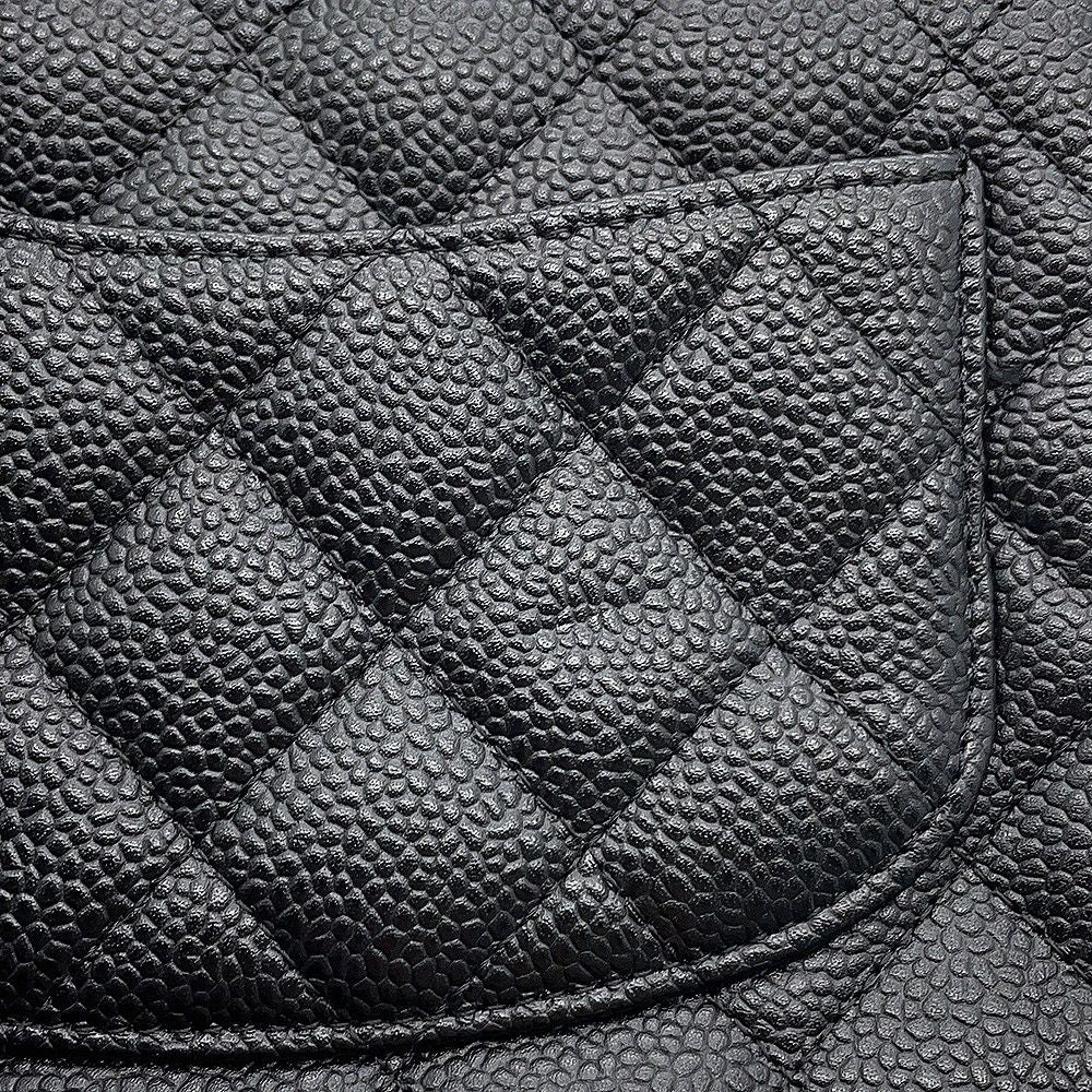 Chanel Chain Shoulder Bag Mini Quilted CC Logo Single Caviar Leather Black — view 7