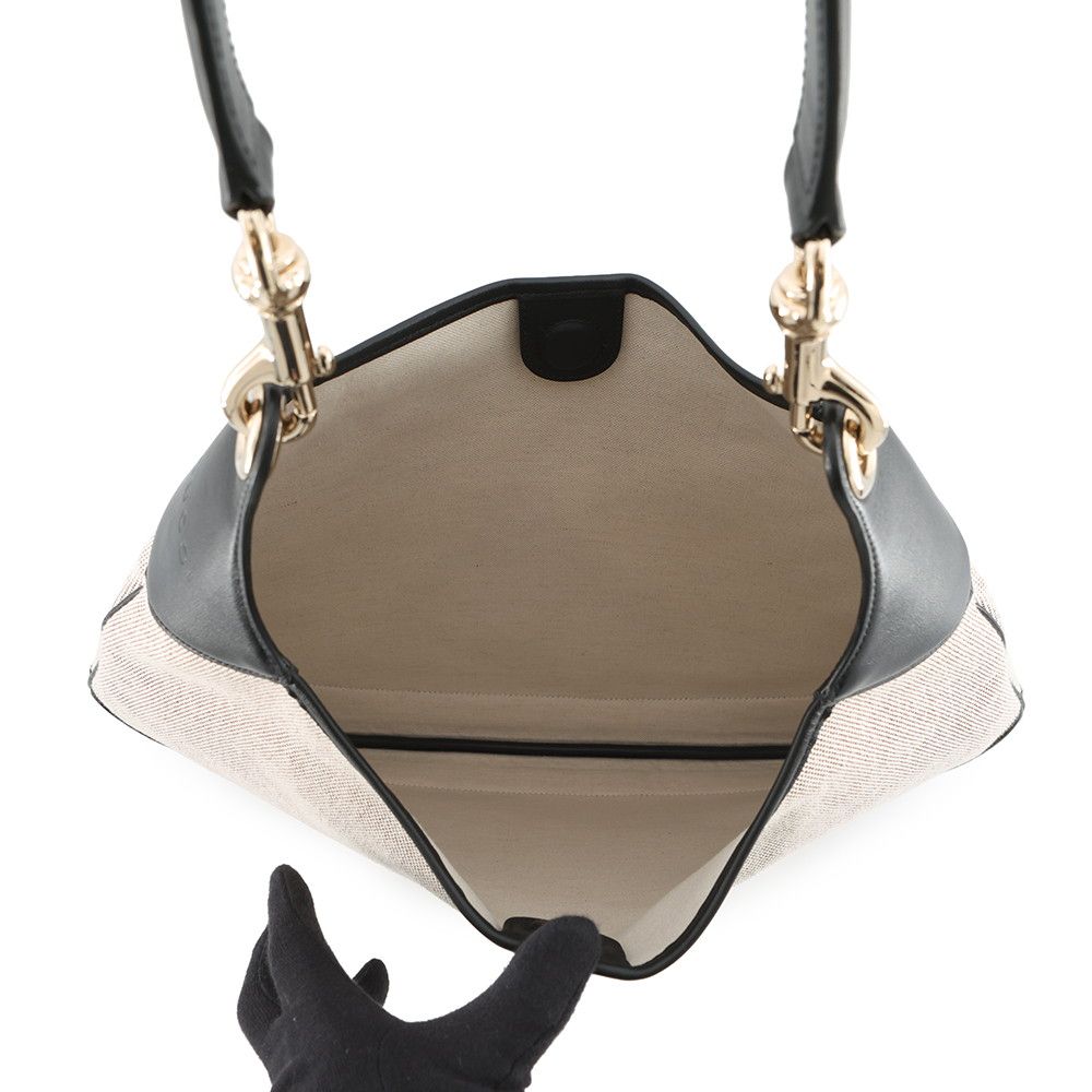 Gucci Shoulder Bag Canvas Leather B Bag Tote Black — view 5
