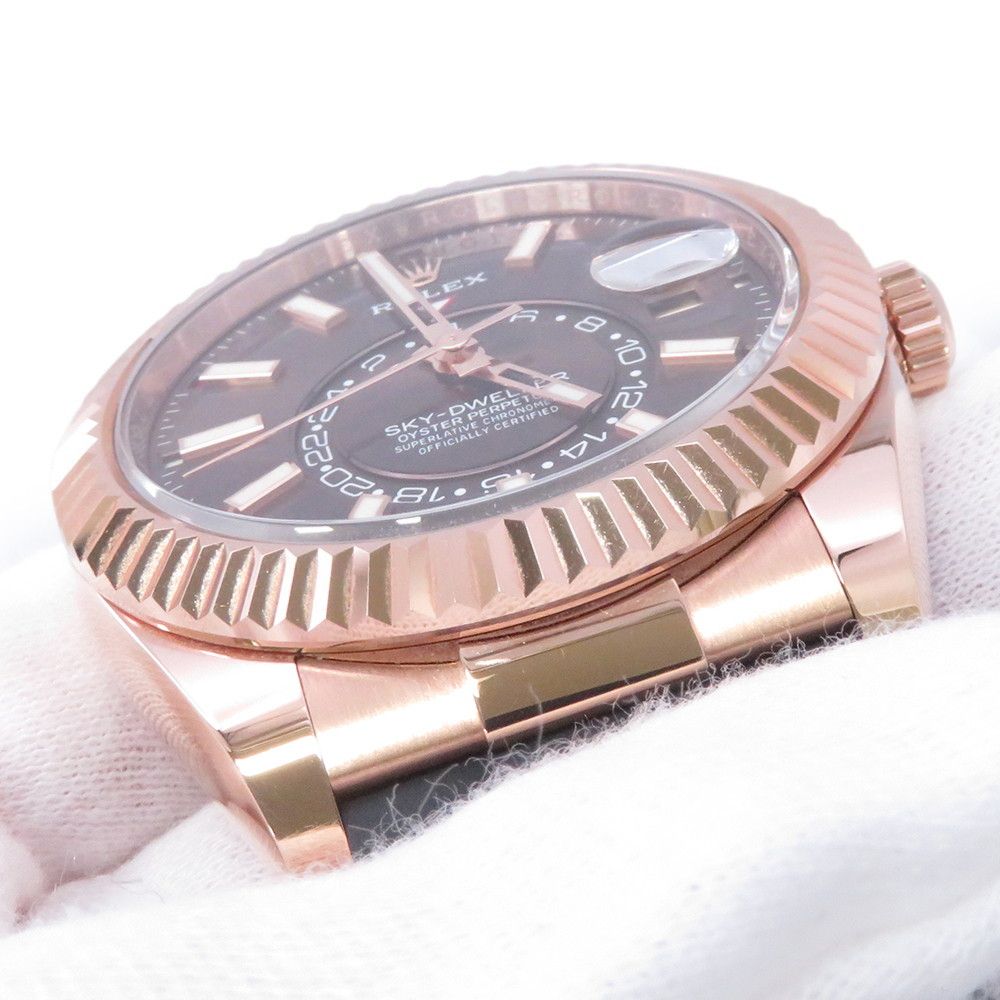 Rolex Sky Pink Gold Roulette Watch Chocolate Dial — view 4